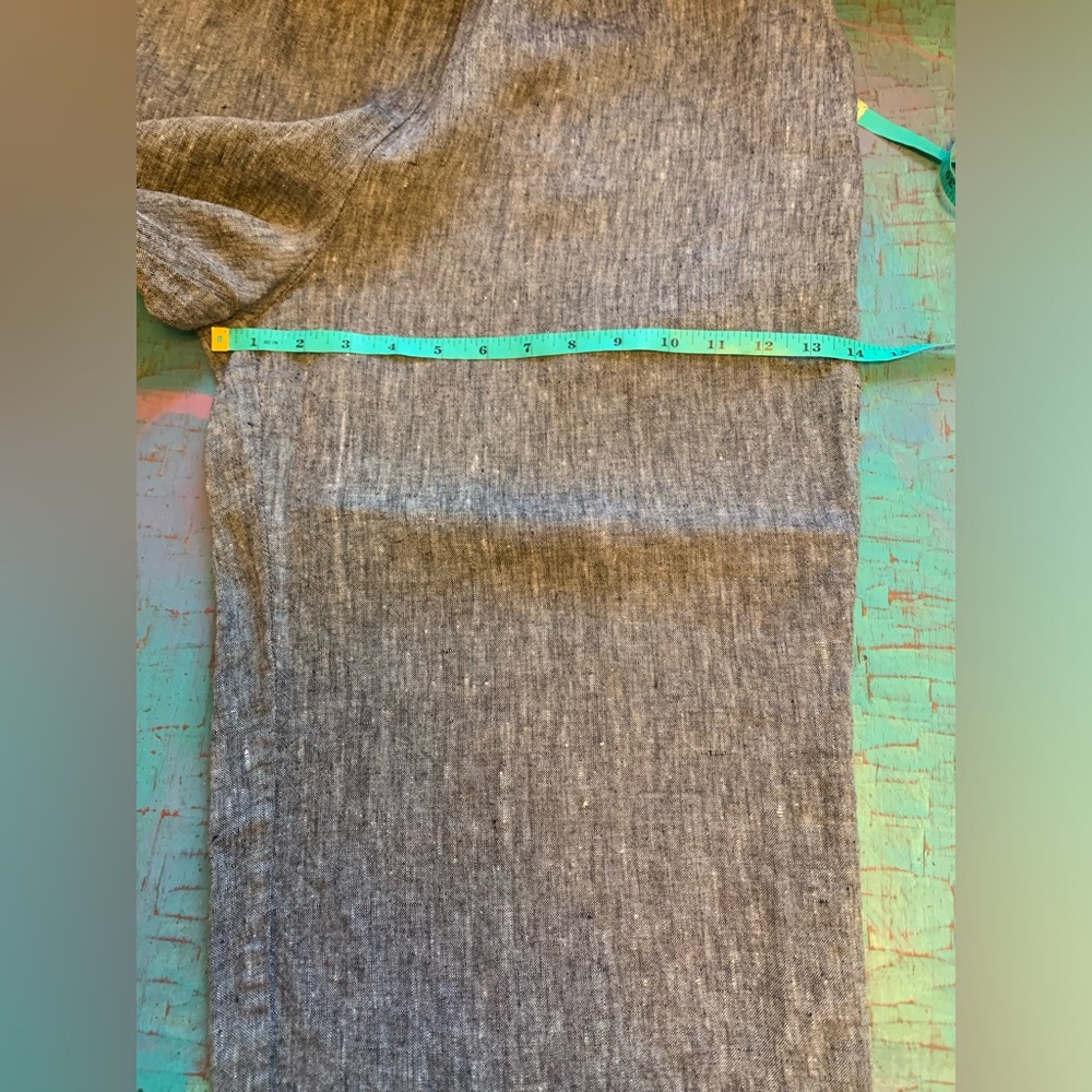 FLAX NWT LINEN PANTS FLOOD CROP SZ MED LANTERN TAPERED BLACK CROSS-DYE LAGENLOOK - Picture 7 of 9
